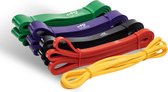 AJ-Sports Pull up bands - Weerstandsbanden - Resistance Bands - Fitness Elastiek - Set van 5 banden - 5 verschillende Weerstanden - Fitness elastiek - Crossfit - Powerlifting banden - Sport - Fitness - Inclusief draagtas - Calisthenics