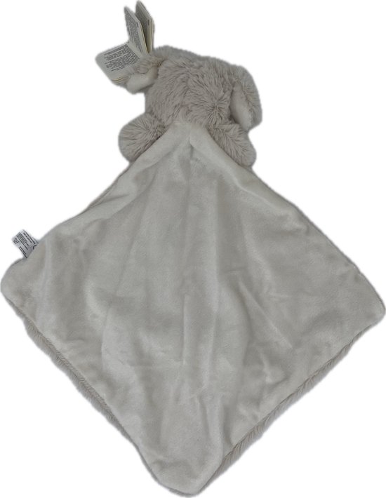 Knuffeldoekje baby en peuter - Kraamcadeau - Knuffeldoek met hond als dierenvriendje - Vierkant 30x30 cm - Beige - Knuffelzacht — afbeelding 2