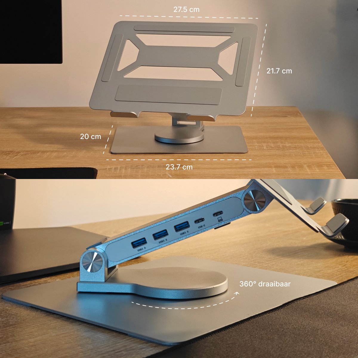 Zilver Universele Muurbevestiging met Zwart Notebook