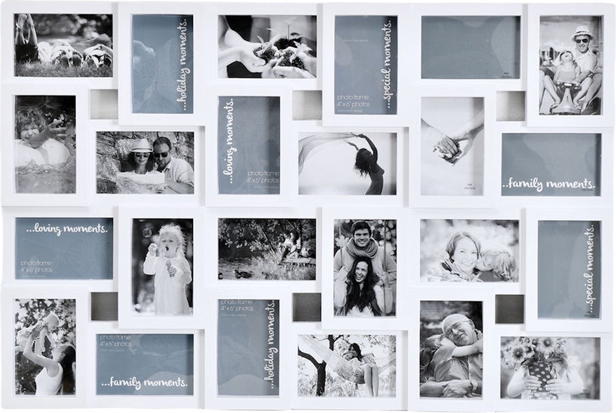 Decopatent XL Fotolijst Collage Voor 24 Foto's 15 X Cm   Fotolijsten   Fotolijstje Met 24 Fotokaders   86 5 X 58cm 654245086