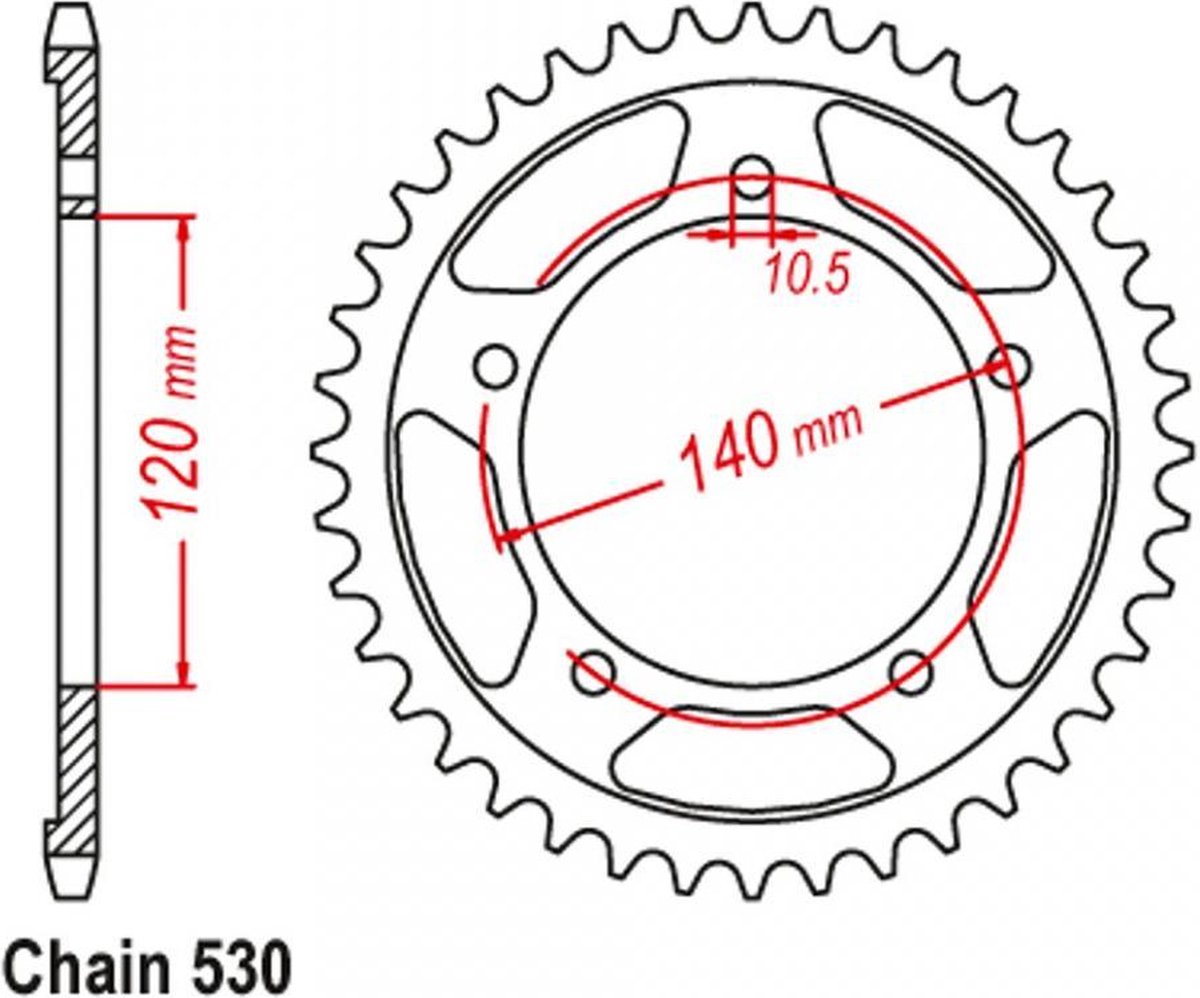 tandwiel jt tandwielen voor motor suzuki 1300 gsx b-king 2008 tot 2012 jtr1800.45 / 45dts p530 al 120 nieuw
