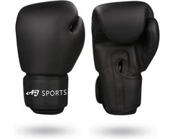 AJ-Sports Bokshandschoenen 12oz - Boxing gloves - Boks - Boxing - Kickbokshandschoenen - Bokshandschoenen dames en heren - Kickboksen - 4 seizoenen - Zwart