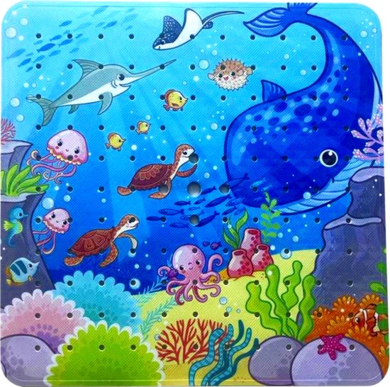 HSXL - Antislipmat - 53x53CM - Incl. Netspons - Antislip Douchemat voor Kinderen met Zuignappen – Anti Slip Douche Cabine Mat – Mat voor in de Badkamer - Badkamer accessoires