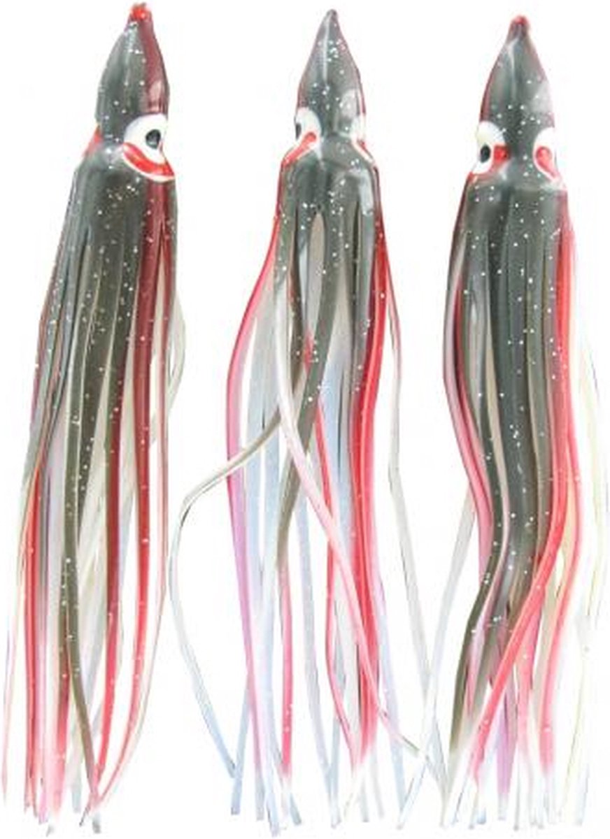 Dega Octopus bijvangers 3 stuks 12cm | zwart rood