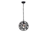 Industriële Hanglamp Metaal Zwart inclusief LED Lamp
