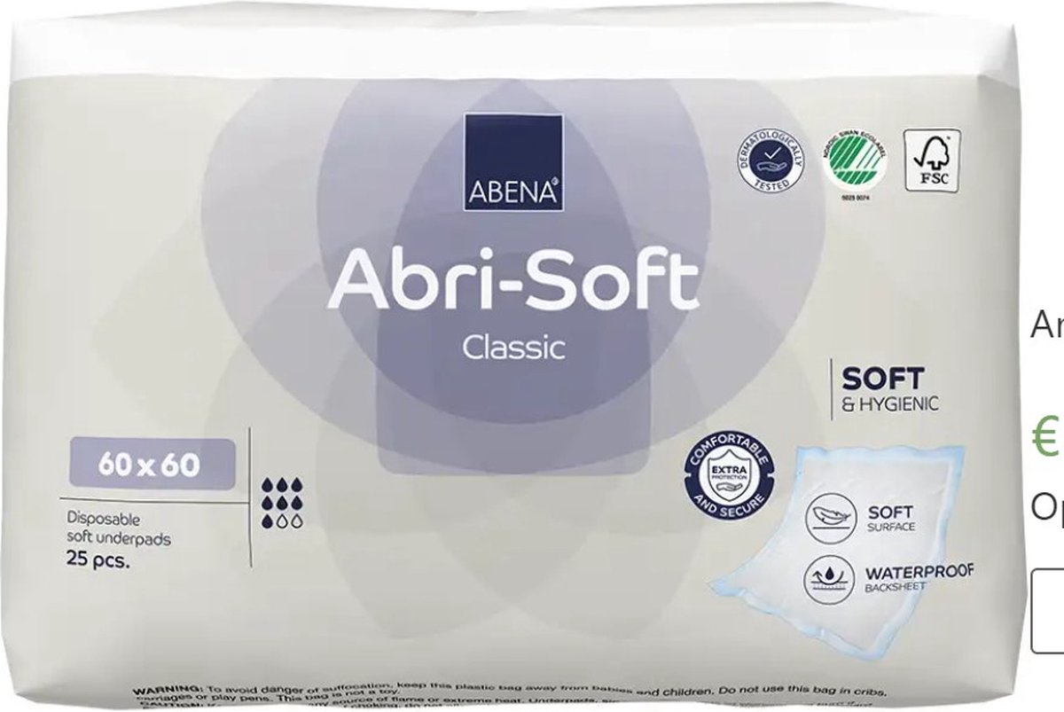 ABENA Abri-Soft Classic 60 x 60 cm - 1 paquet de 25 protections