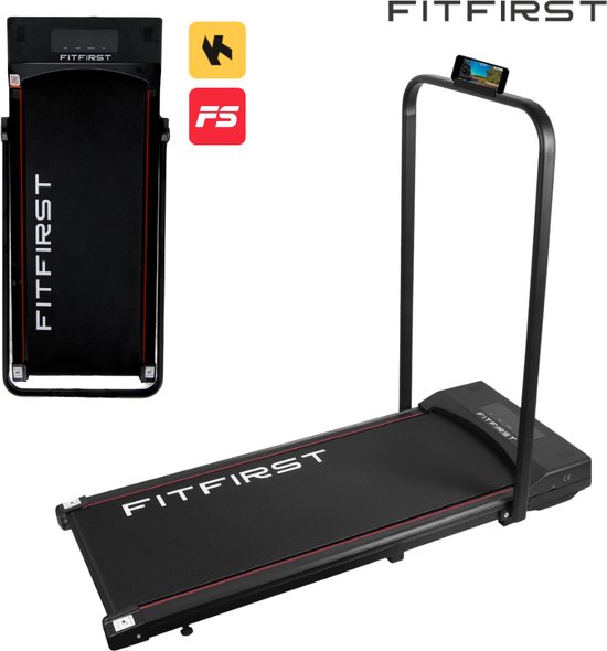 FitFirst® Jogger - Loopband met ingebouwde Speakers en App - Inklapbaar en verrijdbaar - Met afstandsbediening - Display met Trainingsinformatie - Telefoonhouder - Bluetooth - Hometrainer Fitness - Ideaal voor onder bureau
