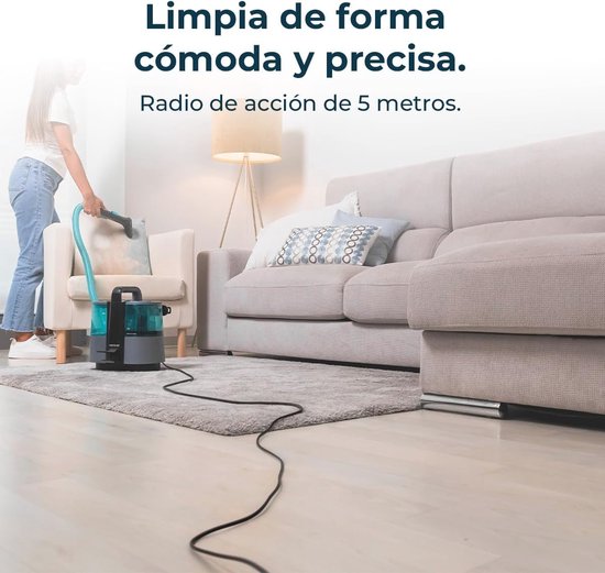 Nettoyeur de tapis 3 en 1 avec câble - 600 W, 14 kPa, nettoyage en profondeur, 2 Réservoirs d'eau et accessoires de fenêtre