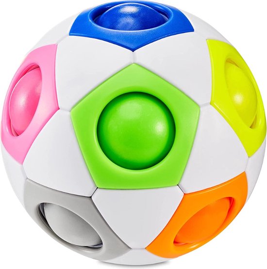 CUBIDI® Grote Regenboogbal met 19 Ballen - behendigheidsspel - spannend puzzelspel voor kinderen en volwassenen - ideaal als cadeau voor meisjes en jongens vanaf 8 jaar