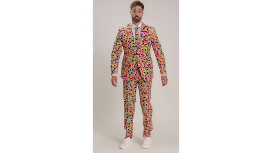 OppoSuits Confetteroni Confetti Pak - Carnaval Kostuum Voor Heren - Carnavalskleding - Gekleurd - Maat 54