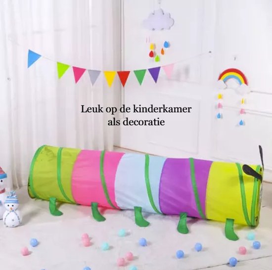 Bobbel Home Speeltunnel voor kinderen - Kruiptunnel Rups - 165x46cm - Inclusief Draagtas - Speeltent met tunnel - Kruiprol - Opvouwbaar - Speeltunnel voor Binnen en Buiten van Bobbel Home — afbeelding 2