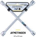 Dunlop kruissleutel van zilverkleurig metaal, 27 x 27 cm.