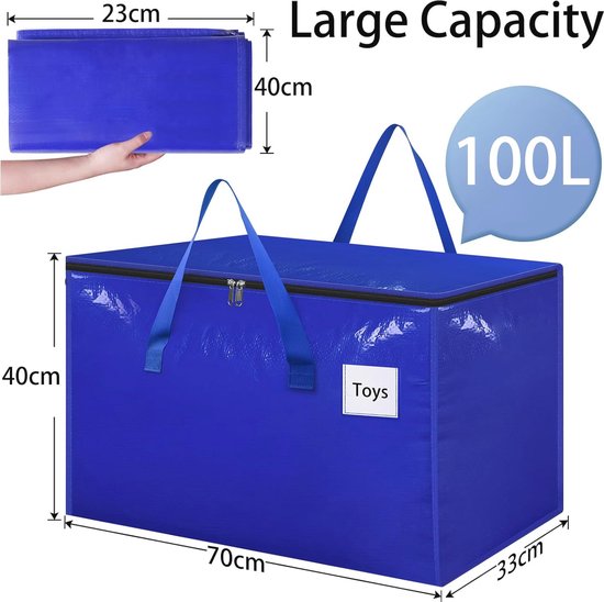 VOUNOT® 5 Stuks Grote Verhuis Opbergtassen, Opvouwbare Opslagtassen met Stevige Handgrepen en Rugzakriemen, Alternatief voor Verhuisdozen voor Kleding, Beddengoed, Camping, Bruin