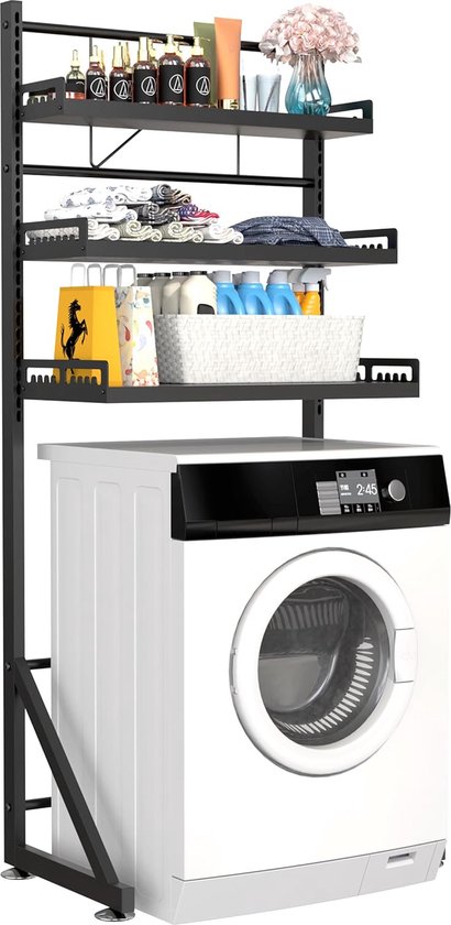 In hoogte verstelbaar massief houten bureau met ingebouwde boekenkast, veelzijdig bureau voor studenten en volwassenen (kleur: houtkleur, zonder stoel, afmeting: 105 x 60 x 173 cm