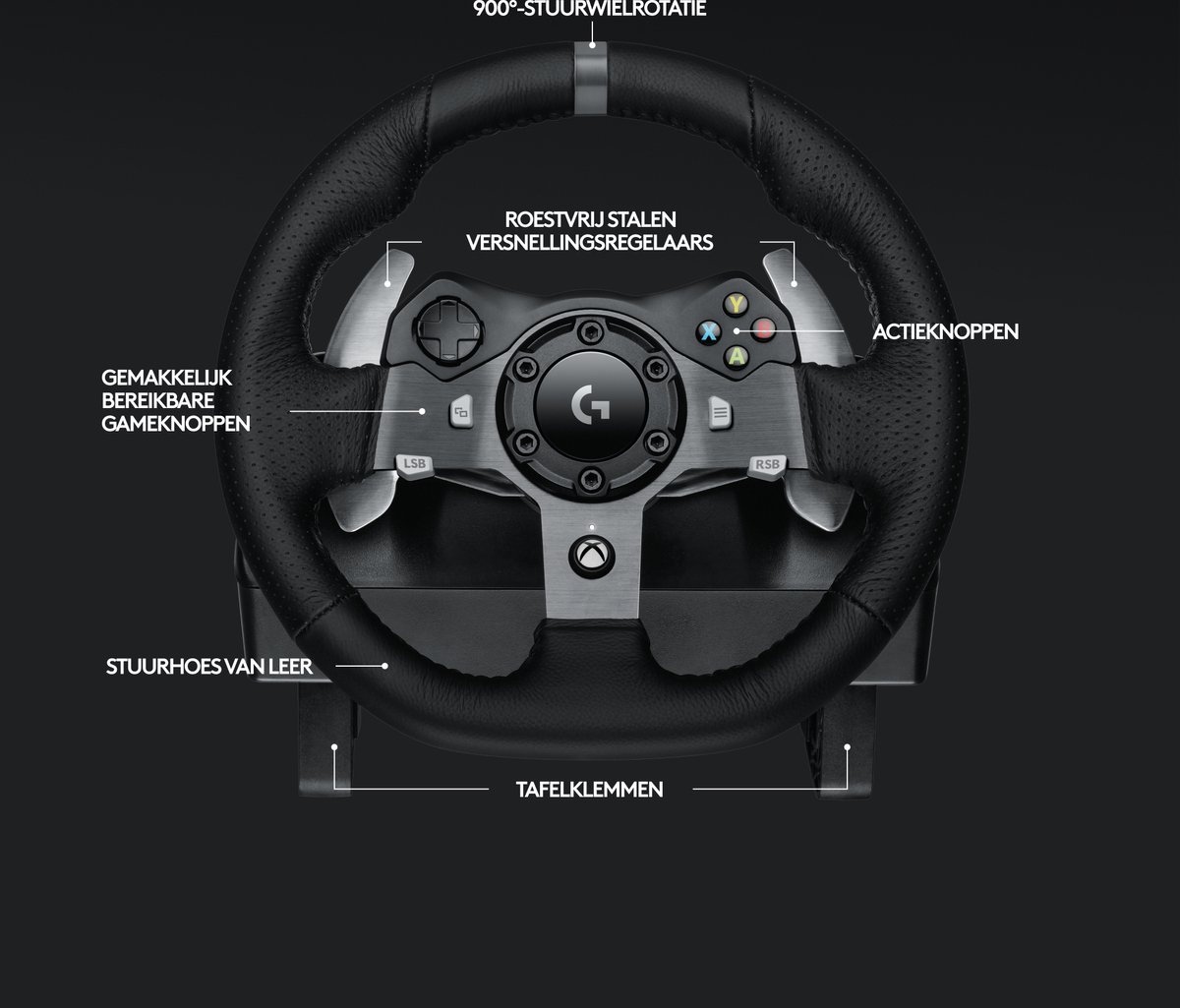 Logitech G920 - Driving Force Racing Wheel - Geschikt voor Xbox Series, Xbox One en PC – foto 6