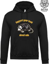 Soutenez vos chats des rues locaux | Sweat à capuche Fun | drôle à capuche | Taille XXXXL