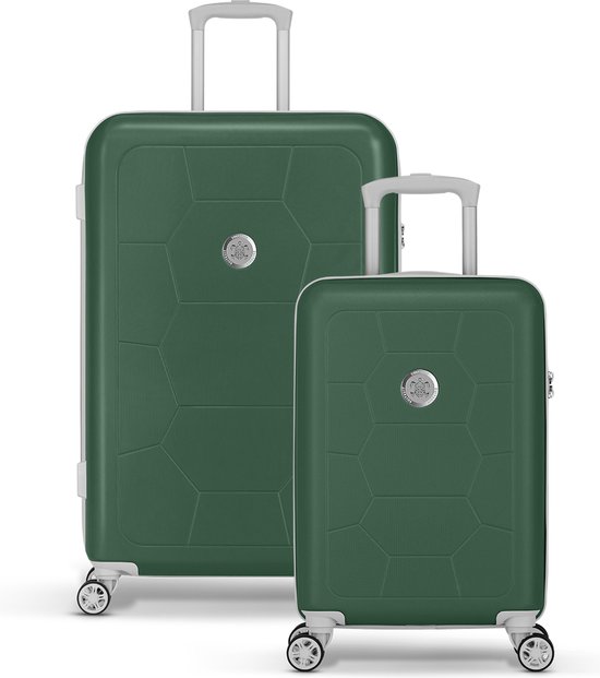 SUITSUIT Kofferset 2 delig - Reiskoffer groot - Handbagage koffer - Koffer set - Veilig Cijferslot - Reiskoffer set - Reiskoffer met wielen - Caretta kofferset Jungle Green
