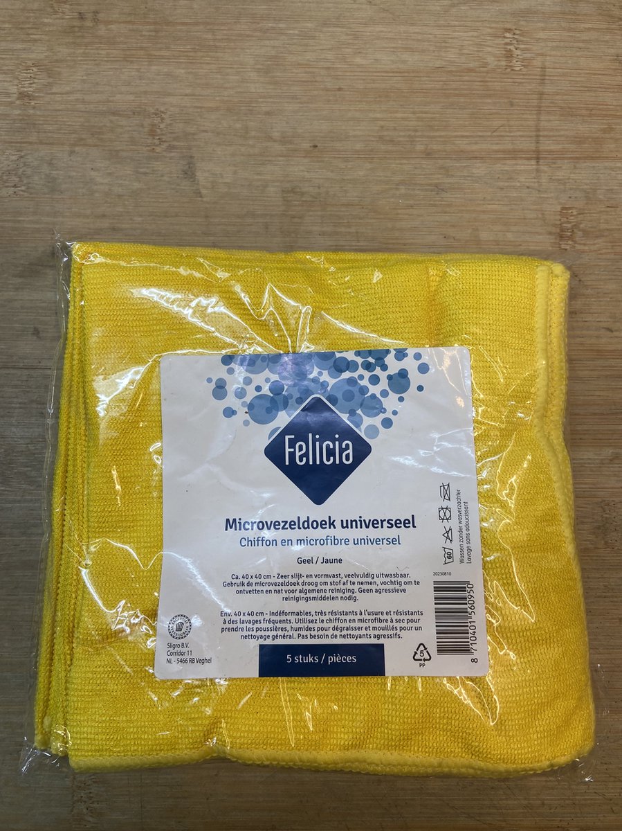 Goedkoopste Felicia Microvezeldoek, geel - Pak 5 stuks