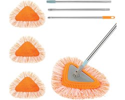 360° Draaibare Microvezel Vloermop Set met Verwisselbare Dweilkoppen voor Nat en Droog Vloeronderhoud