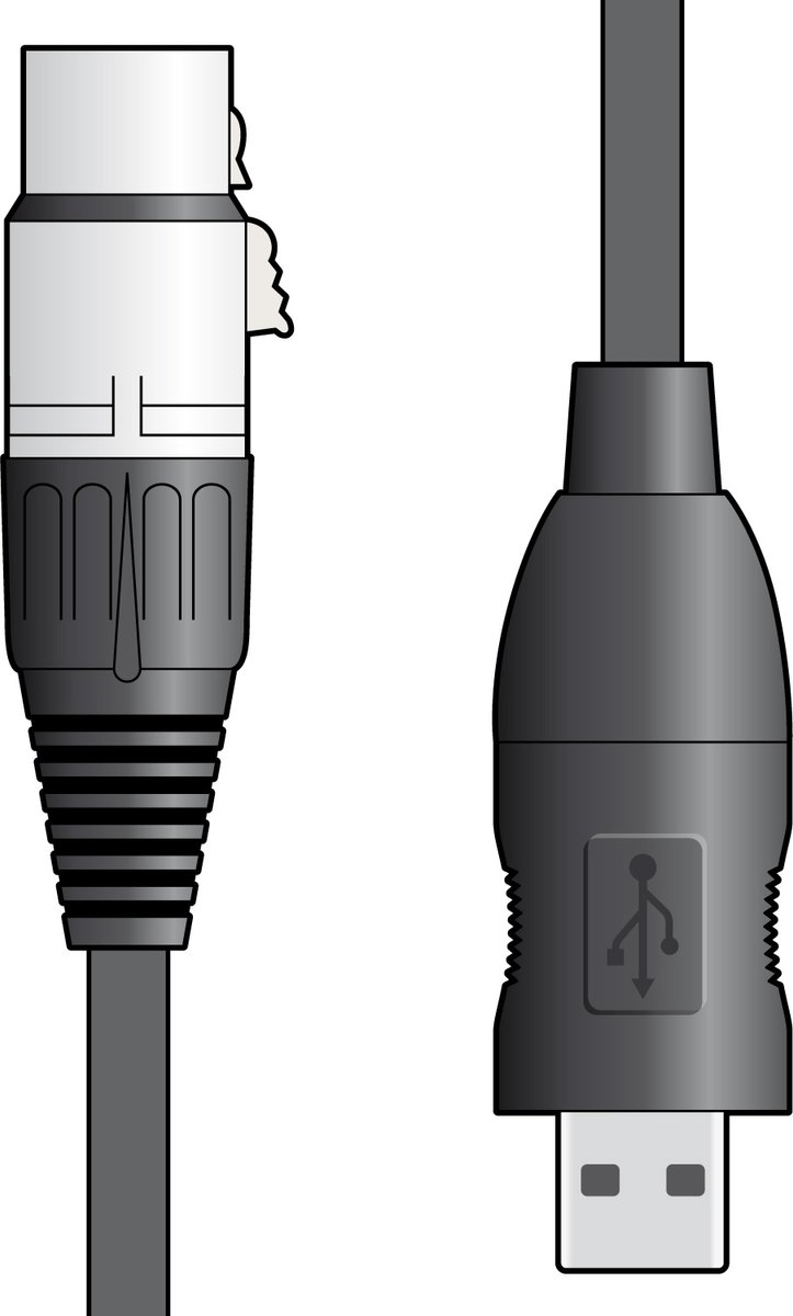 Chord XLR-USB Converter kabel voor PC en Mac 3 Meter