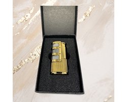 Gouden Luxe Sigarenaansteker – De Essentiële Accessoire voor Fijnproevers Windbestendige Sigarenaansteker in Geschenkverpakking – Voor de Kenner met Klasse