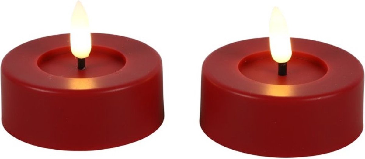 Countryfield Led Tealight Maxi Rood 2 stuks Ø 6,5 cm