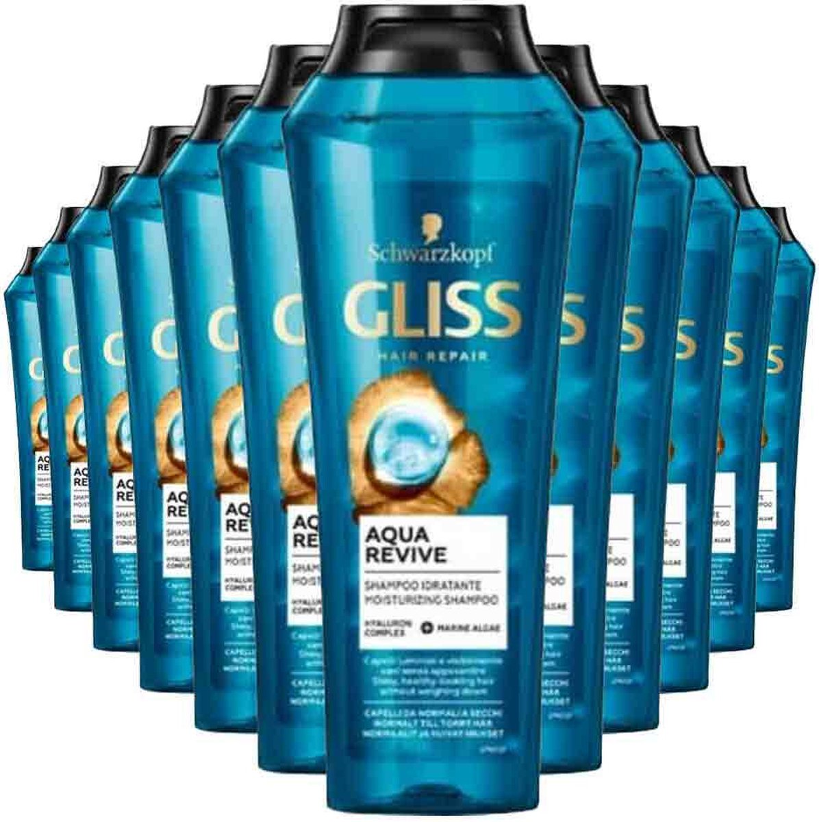 Gliss Shampoo Aqua Revive - 12 x 400 ml - Voordeelverpakking