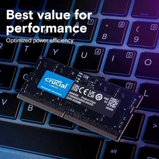 Crucial CT2K32G48C40S5 - 64GB DDR5 SODIMM Laptopgeheugen Kit