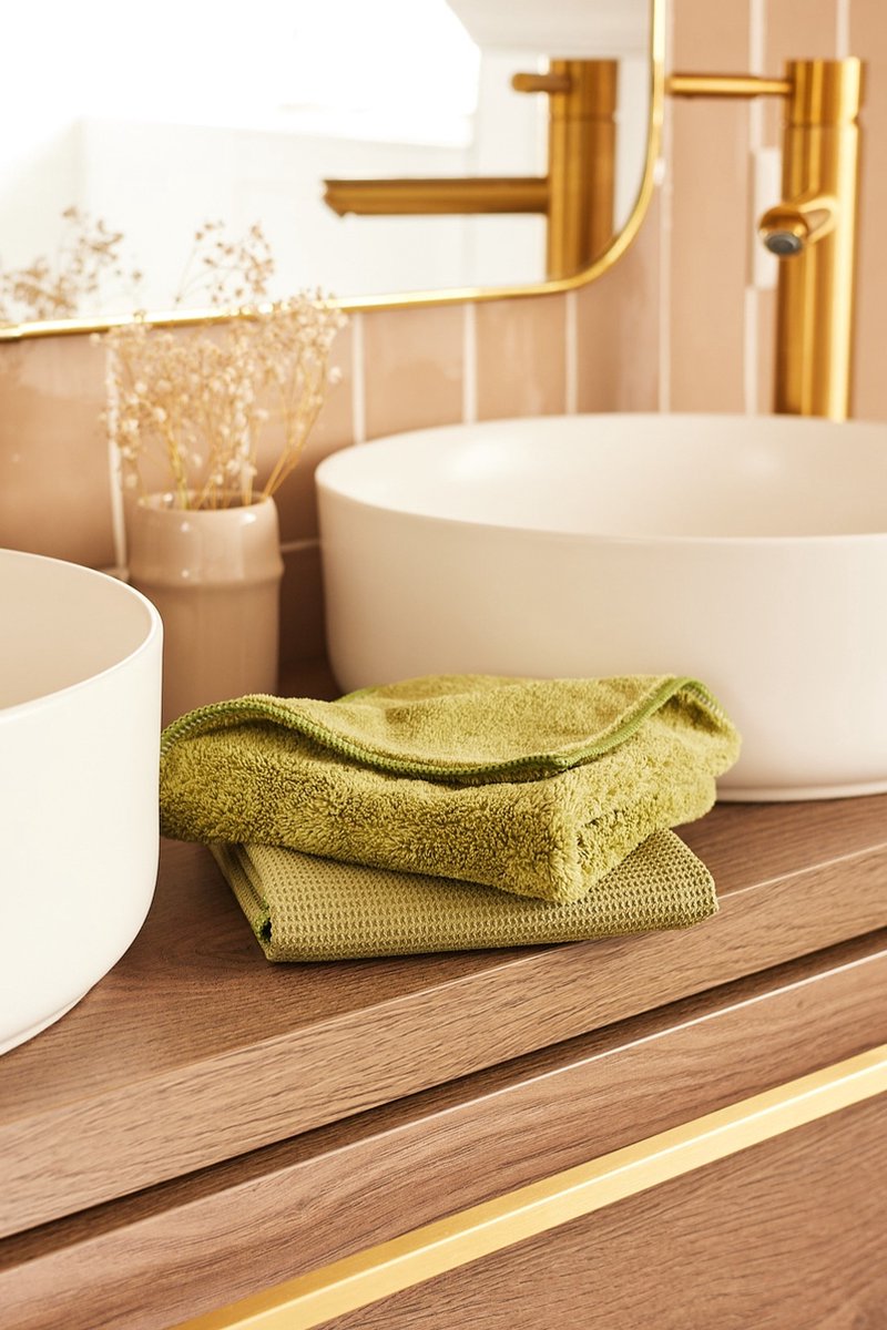 Goedkoopste Toverdoeken set - Raamdoeken - Mosgroen - 1x superdoek 1x droogdoek