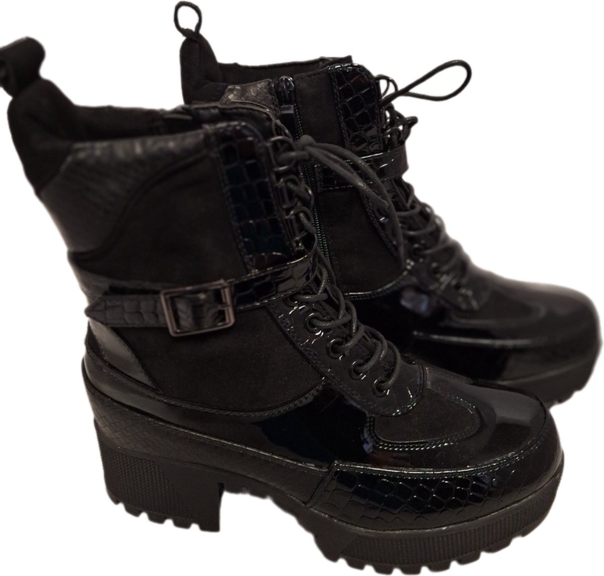 LUCKYSHOES-BIKERBOOTS-SUEDELOOK/SNAKE-MIRROR PARTS-39