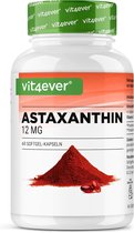 Vit4ever - Astaxanthine 12 mg Depot - 60 softgel capsules - Van zuivere Haematococcus Pluvialis microalgen - Geoptimaliseerde biologische beschikbaarheid met vitamine E & olijfolie