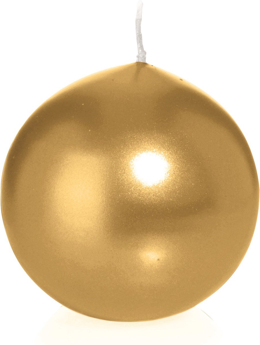 Trend Candles Bolkaars glad - goud - 8 cm - 25 branduren - ronde kaarsen Goudkleurig