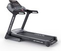 Donkergrijze Focus Fitness Jet 9 iPlus loopband met zwart carbonprint loopvlak en console.