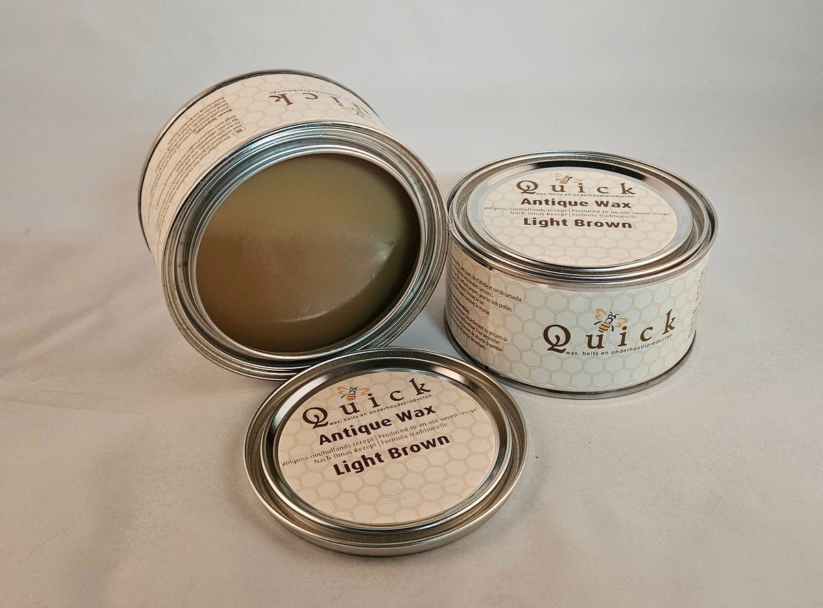 Quick wax (antiekwas, boenwas, Terpentijnwas)Licht Bruin, Light Brown, 375 ml