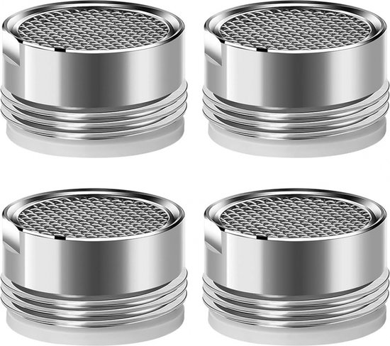 Perlateur rotatif - 4 pièces - Universel - Tête de robinet économiseur d'eau - Tête de robinet rotative - Avec différents embouts - M24 - Économiseur d'eau - accessoire perlateur pour robinets