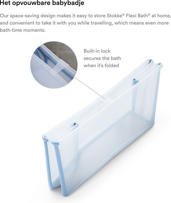 Stokke Flexi Bath, Ocean Blue - Opvouwbaar babybadje - Lichtgewicht, duurzaam en gemakkelijk op te bergen - Handig voor thuis of op reis - Geschikt voor pasgeborenen en baby's van Stokke — afbeelding 5