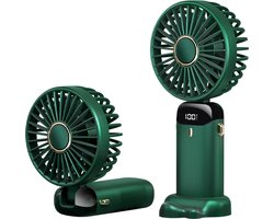 Handventilator - Draagbare Ventilator Oplaadbaar - Tafelventilator Draadloos - Mini Fan - 5 Standen - Groen