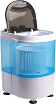 Mini machine à laver Nexxt avec centrifugeuse et chargement par le haut - Jusqu'à 3 kg de linge - Programme rapide : 15 minutes - Économe en énergie - Pratique pour le camping - Wit/ Blauw