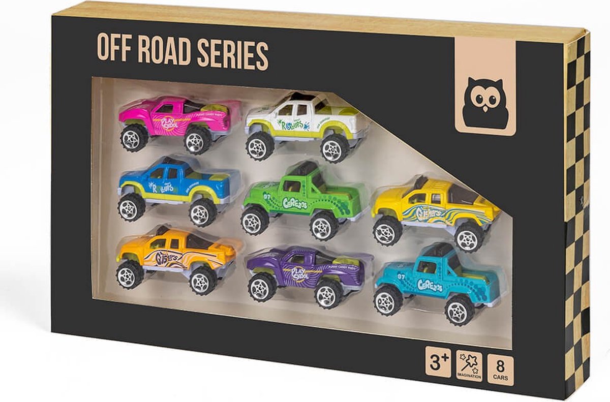 Eurekakids Pick-Up Truck Set - 8 Stuks - Diecast Speelgoedauto Pakket - Metaal - Assortiment Speelgoedauto's