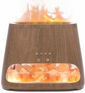 2-in-1 Aroma Diffuser & Salt Range Pakistan Lamp met Vlam Effect - 150 ml Essentiële Olie Diffuser, Koelende Nebulizer en Luchtbevochtiger met 3 Helderheidsinstellingen