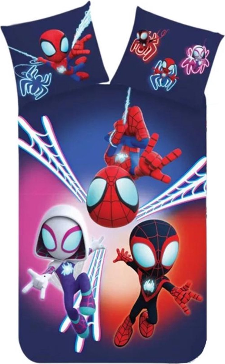 SpiderMan Dekbedovertrek Cartoon Spidey 140 x 200 cm - 70 x 90 cm - katoen