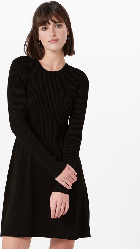 Robe tricotée à manches longues pour femmes | Noir | Taille S