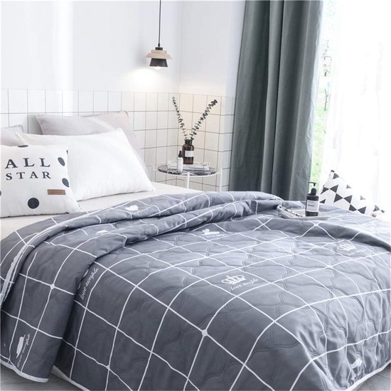 FANSU Bedsprei, eenpersoons of tweepersoons quilt, omkeerbare super kingsize beddenhoes, gewatteerde sofadeken, decoratieve sprei, microvezel dekbed laken (ster, 140 x 200 cm