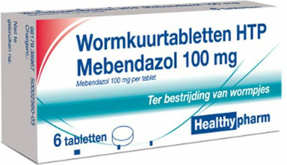 Goedkoopste Healthypharm Wormkuurtabletten Mebendazol 100mg - 3 x 6 tabletten