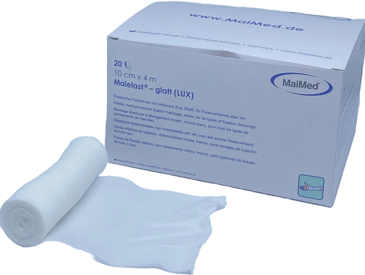 Goedkoopste Maielast-glatt 10cm x 4m fixatie bandage - gaasverband