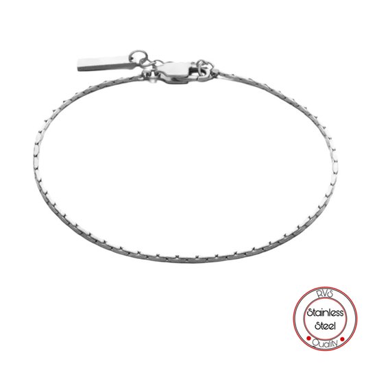 Bracelet fin Soraro | Couleur argent | ACIER INOXYDABLE | 20+2 cm | Acier inoxydable | Classique