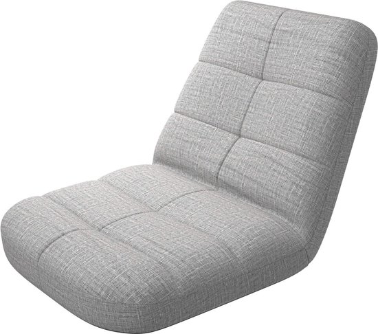 bonVIVO Easy Lounge Vloerstoel, verstelbare gewatteerde vloerbank met rugleuning, voor meditatie en games, leesstoel op de vloer, cadeaus voor mannen en vrouwen