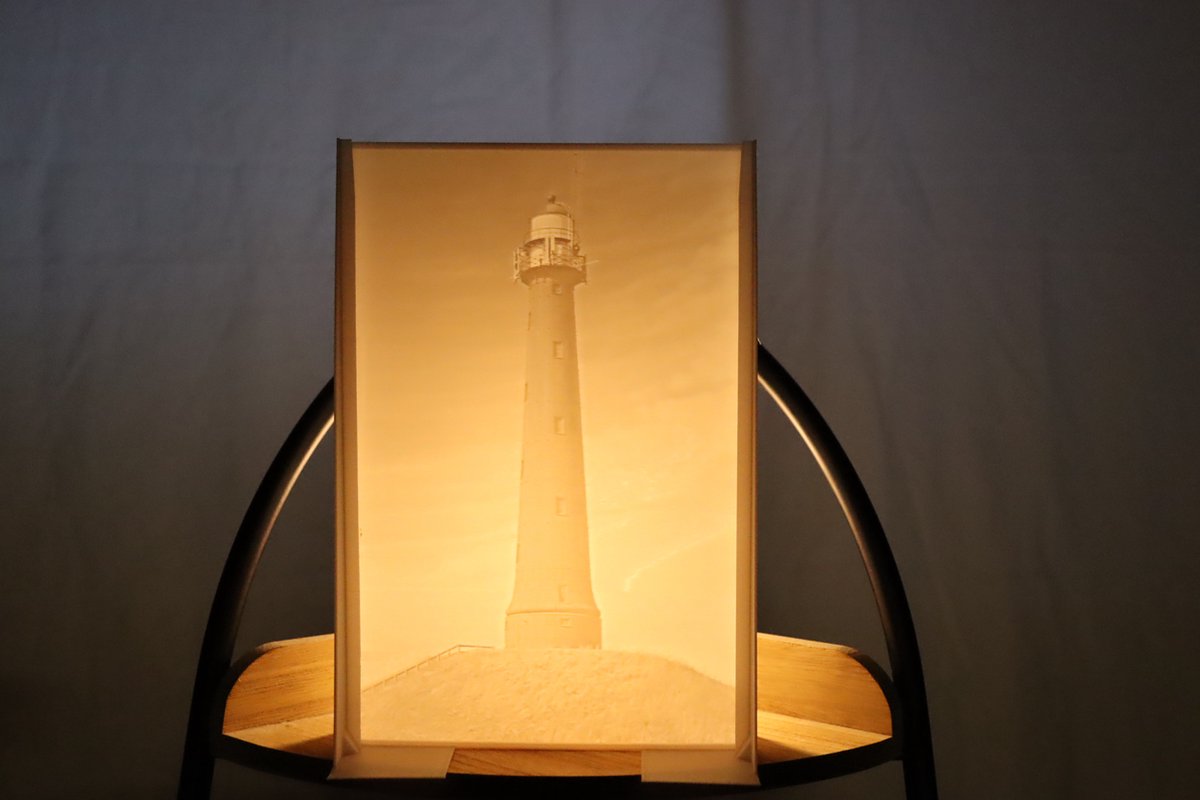 Grote vuurtoren van IJmuiden Lithophane (verlichte foto)