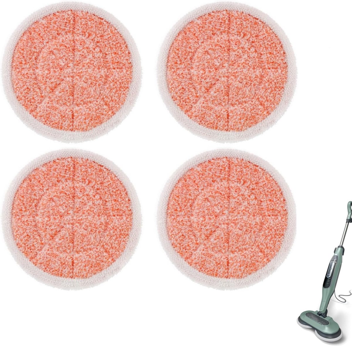 Goedkoopste 4 Stuks - Stoomreiniger Vervangende dweilkoppen - Spin Mop Vervangende dweilkoppen - Heavy Duty Spin Mop-navullingen - voor Shark S7000 S7001TGT S7000C S7001 S7000AMZ Stoomreiniger - Oranje
