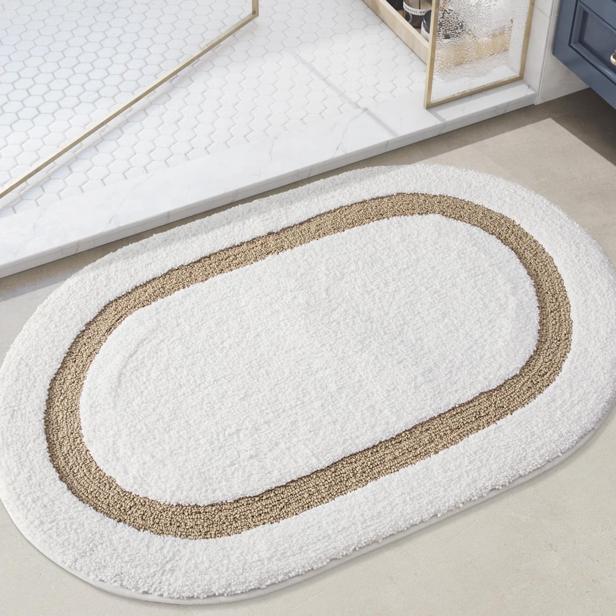 La'Moussawi ® Zachte Ovale Badmat Voor Antislip Veiligheid en Comfort in de Badkamer